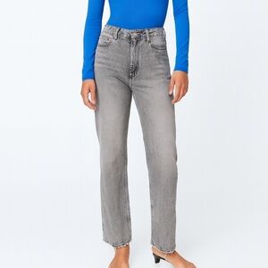 Zara Raw Hem Straight Jeans | Size 4 | Grey Wash